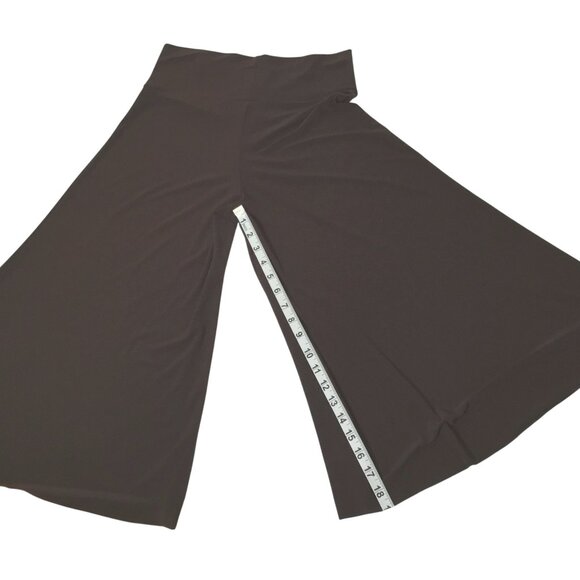 LAST TANGO 2 Pair Wide Leg Crop Pants M Black Brown Stretch Travel Minimalist - Picture 5 of 10